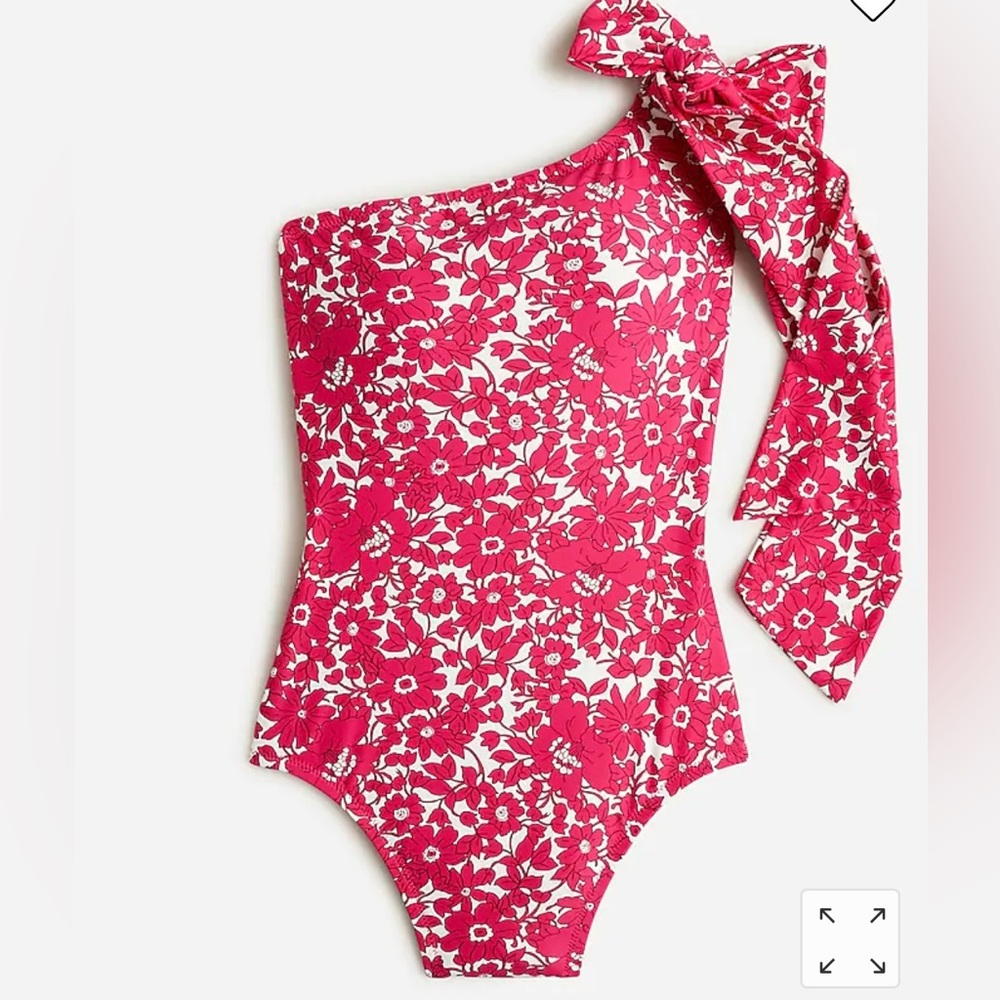 NWT J. Crew Bow one-shoulder one-piece swimsuit in blushing meadow